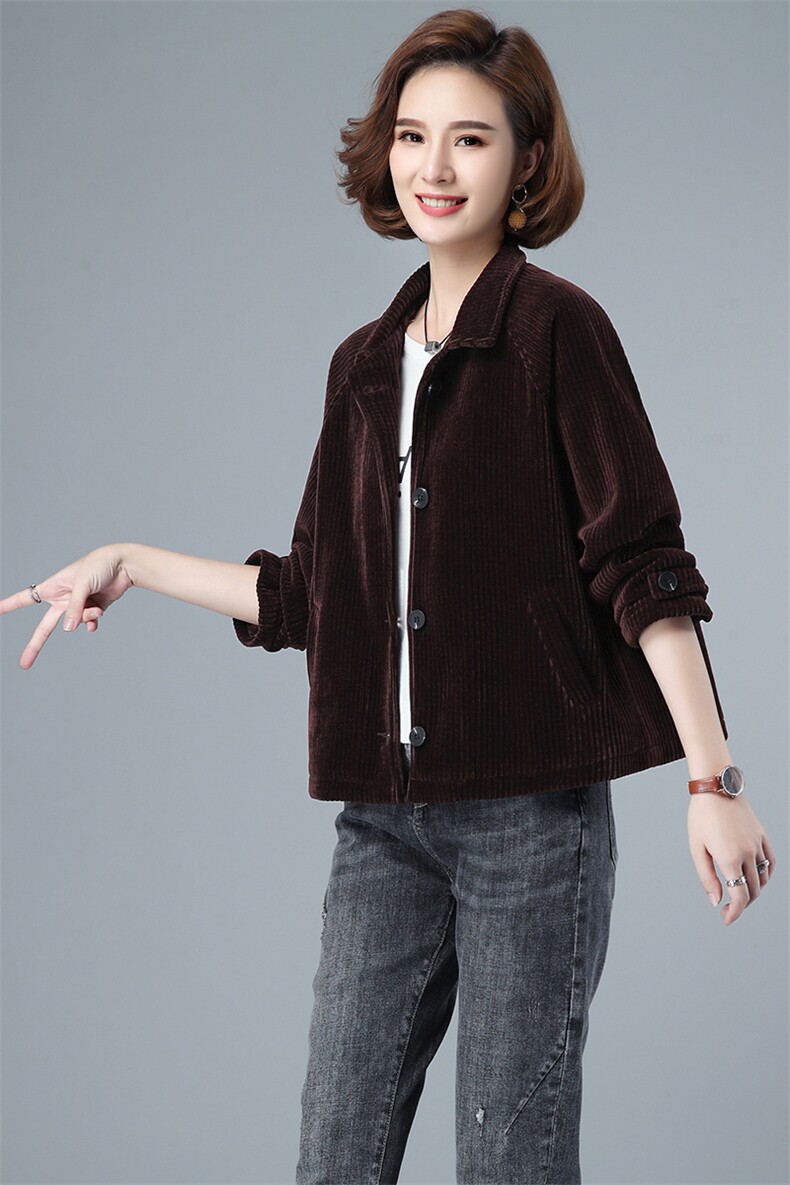 长期大货现货，春款灯芯绒小西装女外套上衣长袖时尚女装开衫女,女装西装,涵誉