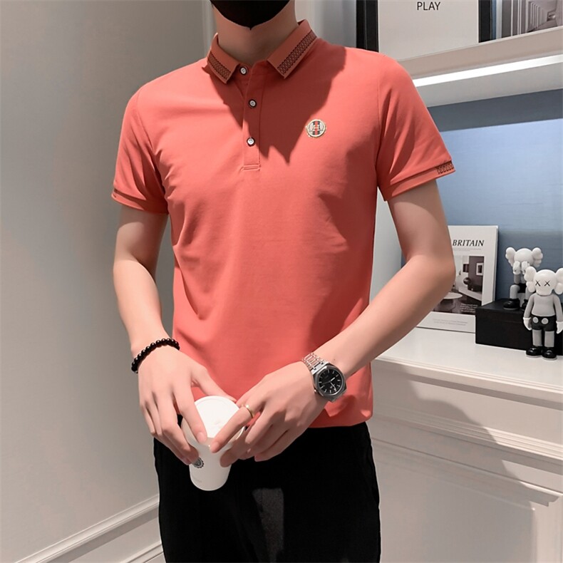 现货3038-P40夏季新款衫男短袖休闲半袖翻领T恤男装修身商务,男装T恤,电商D310B-1