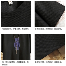 HT73242-P22华夫格t恤男短袖男大码五分袖砖墙，男装T恤，电商A040A