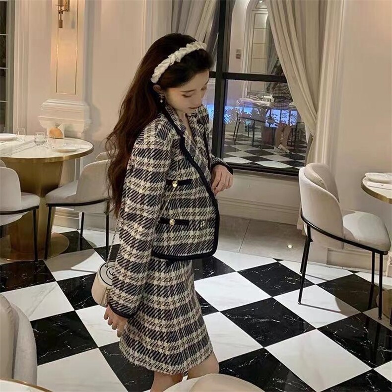 秋季新品小香风格子套装，女装职业装，素凡 SU·FAN