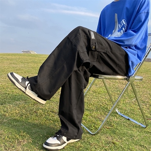 工装裤男港风潮流大口袋帅气2023春秋新款ins宽松休闲裤K2660-P39图片