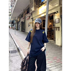 美式高街刺绣短袖t恤男生夏季宽松设计感小众情侣上衣GT0011-p35，男装T恤，星座1008