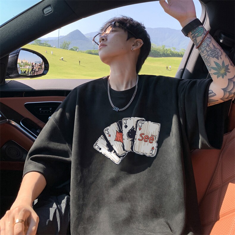 量大优供视频重磅麂皮绒短袖t恤男JT542-特p19,男装T恤,电商B371