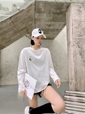 韩版时尚休闲百搭长袖T恤，女装T恤，璐玩美