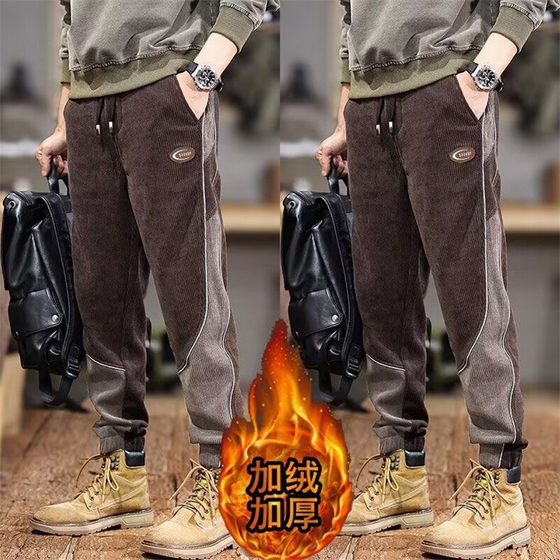 1506-1/K8241/P43男士裤子秋冬季新款休闲运动灯芯绒卫裤束脚图片