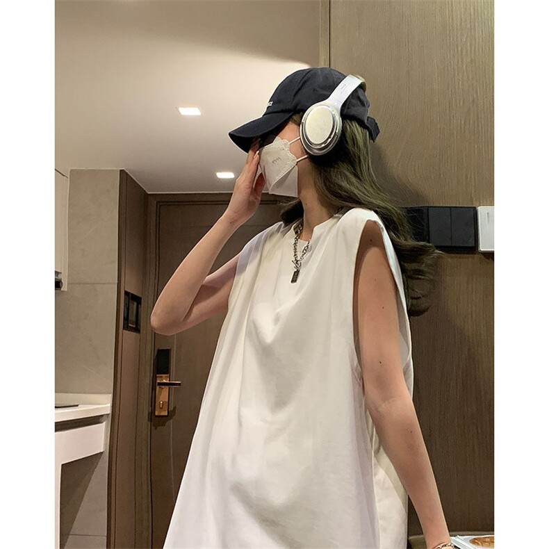 高街百搭宽松打底无袖T桖上衣日系潮流运动简约纯色背心HY48TP13，男装T恤，电商A102B