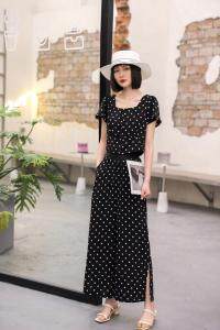 洋气减龄字母条纹阔腿裤套装，女装职业装，茗格拉