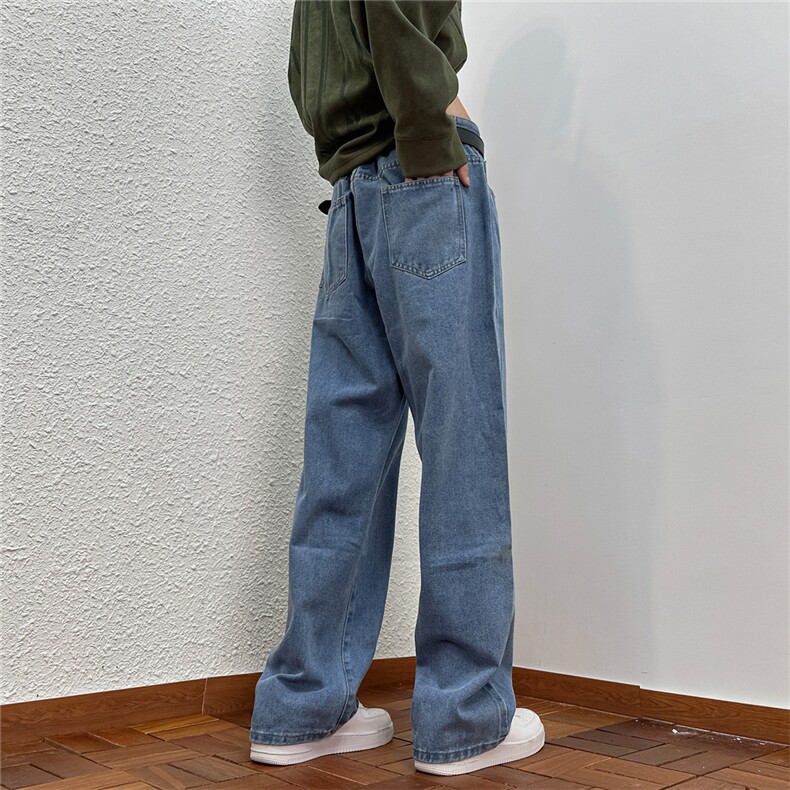 k1030-p45-控68M-5XL港风高阶拉链黑暗破洞宽松大码牛仔裤,男装牛仔裤,星座116
