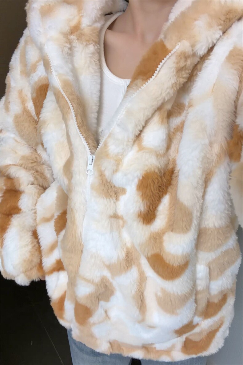 秋冬男士兔毛扎染棉衣外套冬季潮牌宽松连帽加厚保暖棉服特批108,男装棉衣,电商B319