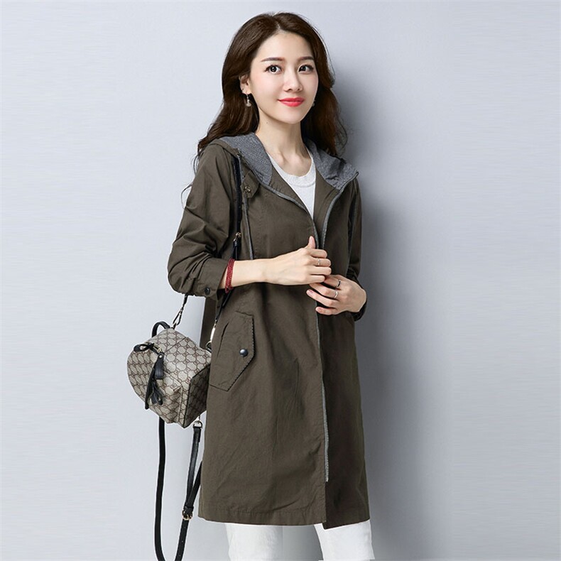 2025春秋款中长款休闲宽松风衣外套纯棉长款风衣140款-全年备货，女装风衣，秋牧寒烟