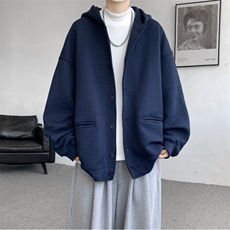 M~8XL开衫夹克/连帽卫衣大码连帽重磅秋冬加厚休闲外套KS2102P80，男装夹克，电商B238
