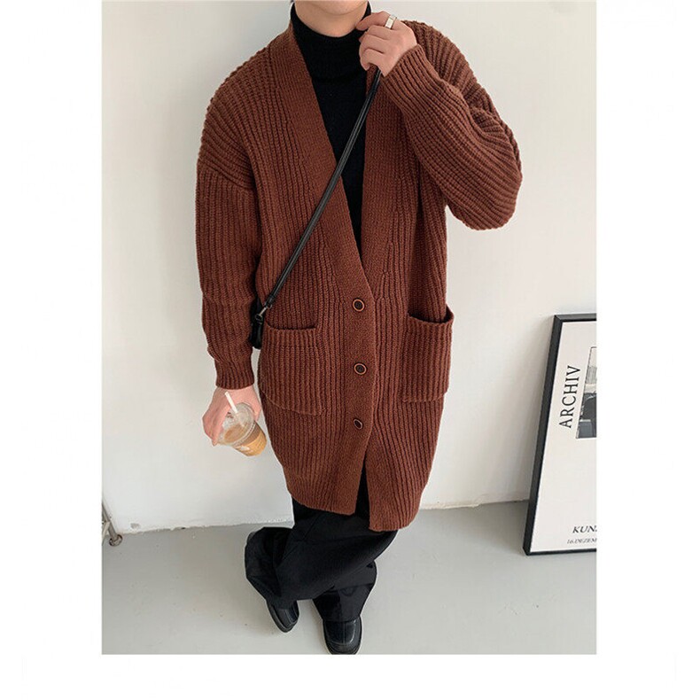 MY25-P105秋冬男士宽松中长款开衫长袖毛衣外套韩版针织衫,男装针织衫/毛衣,星座1501-3