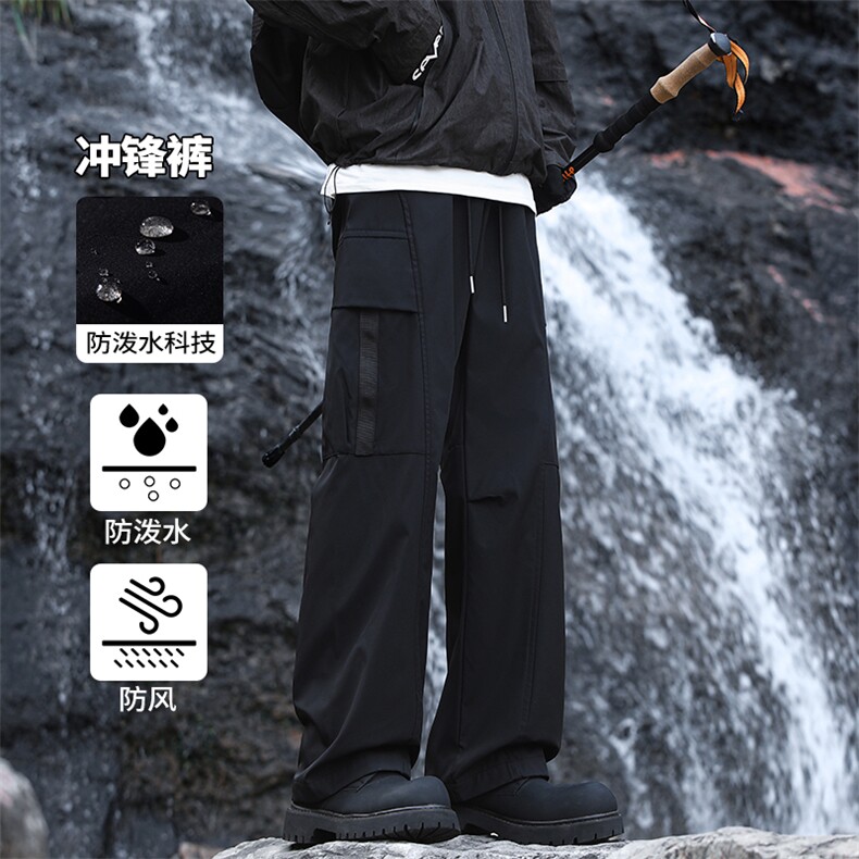 特批P33无差价秋季高街工装冲锋裤防泼水户外登山拖地长裤男K1504图片