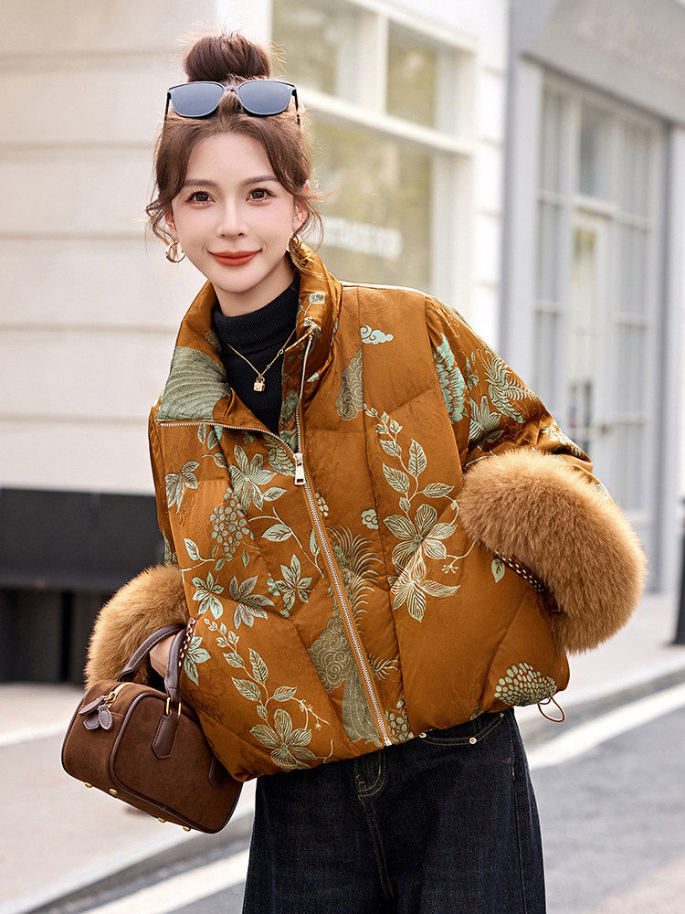现货，现货人丝2025年冬季羽绒真狐狸毛短款加厚羽绒服,女装羽绒服,艾仟回(原伊仟回)