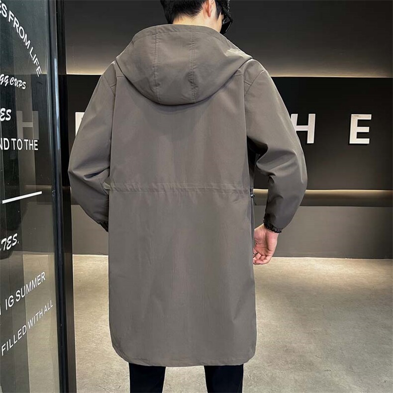 高品质原创秋季中长款连帽休闲宽松风衣XZ402-2-P115控158-FY022,男装风衣,星座402-2