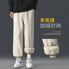 美式秋冬季时尚男休闲裤加绒保暖宽松潮流运动裤子JRK77-1特批-40，男装休闲裤，星座718-1
