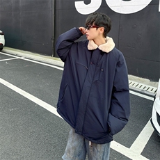 冬季羊羔绒拼接可翻立领棉衣外套HY175P78，男装棉衣，星座1116-2