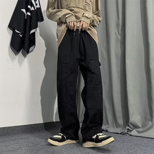 工装裤男秋冬季潮牌ins美式高街裤子设计感直筒休闲长裤GB52-P45图片