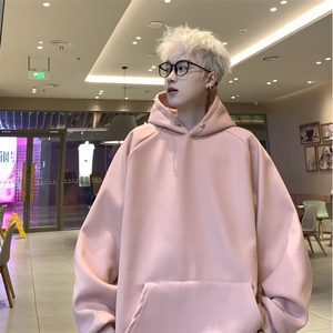 美式黑色重磅硬挺连帽卫衣男大帽子宽松潮牌oversize即墨外套春秋图片
