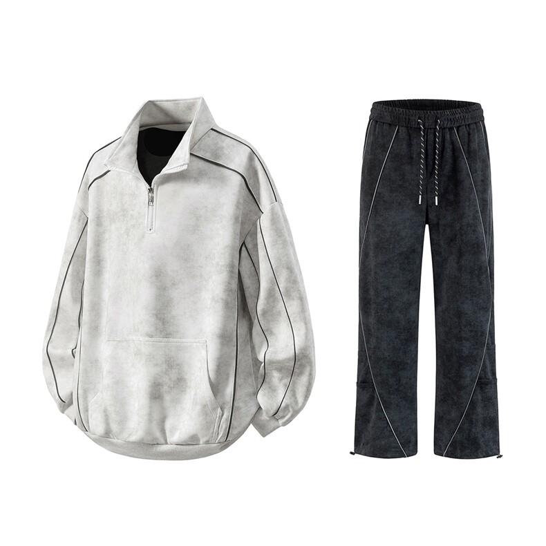 可二开脏脏灰扎染套装大码M-5XL卫衣WY78064P68卫裤WK78065P68，男装休闲套装，星座227-7