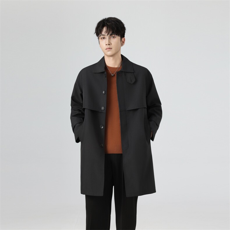 秋季英伦风韩版宽松中长款潮风衣外套FY023P118控158XZ402-2货足,男装风衣,星座402-2