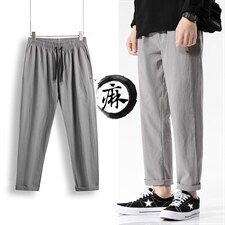 日系夏季轻薄型棉麻休闲裤DK7304-P30控58，男装休闲裤，星座717