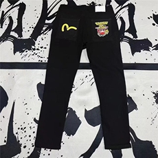 刺绣纯黑色牛仔裤男款修身小脚长裤潮牌百搭时尚休闲裤ZNH138P49，男装牛仔裤，星座1112-1