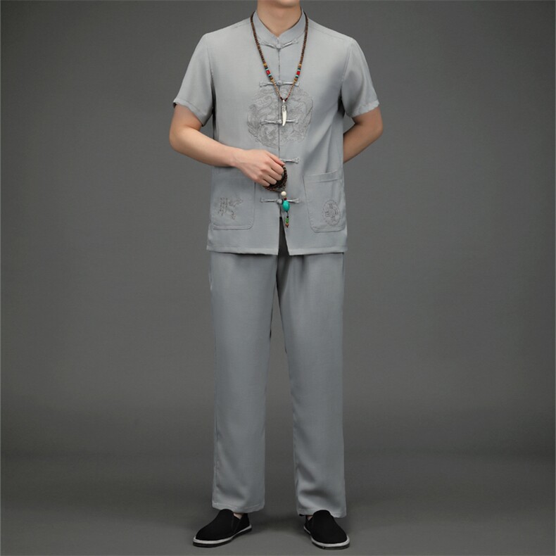 BETZ223钱塘2020-2中式唐装风中老年男装中老年套装P90，男装中老年男装，钱塘207-2