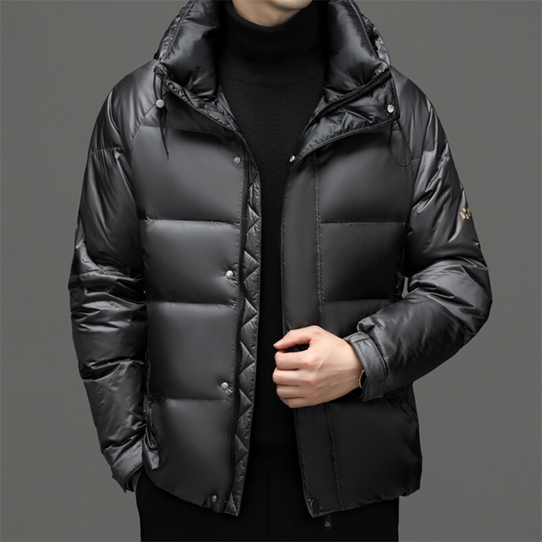 2023新款冬季中年男士商务休闲鹅绒外套厚款保暖男装连帽羽绒服，男装羽绒服，电商B212（原钱塘6029）