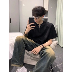 1014-1-T911-P35-美式高街铆钉设计感半袖男，男装T恤，星座1014-1