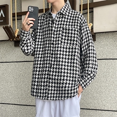 春秋装新款翻领夹克小香风衬衫男潮上衣百搭外套5760P45，男装夹克，电商A056