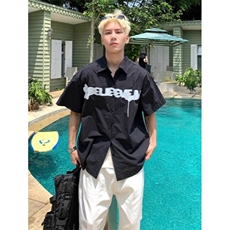 潮牌设计感印花小个子短袖衬衫情侣宽松百搭休闲外套C9198，男装T恤，星座1116A（原606A-3）