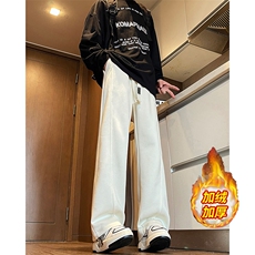 加绒加厚折痕立体裁剪弯刀裤运动卫裤A494特P49控88，男装休闲裤，电商A309