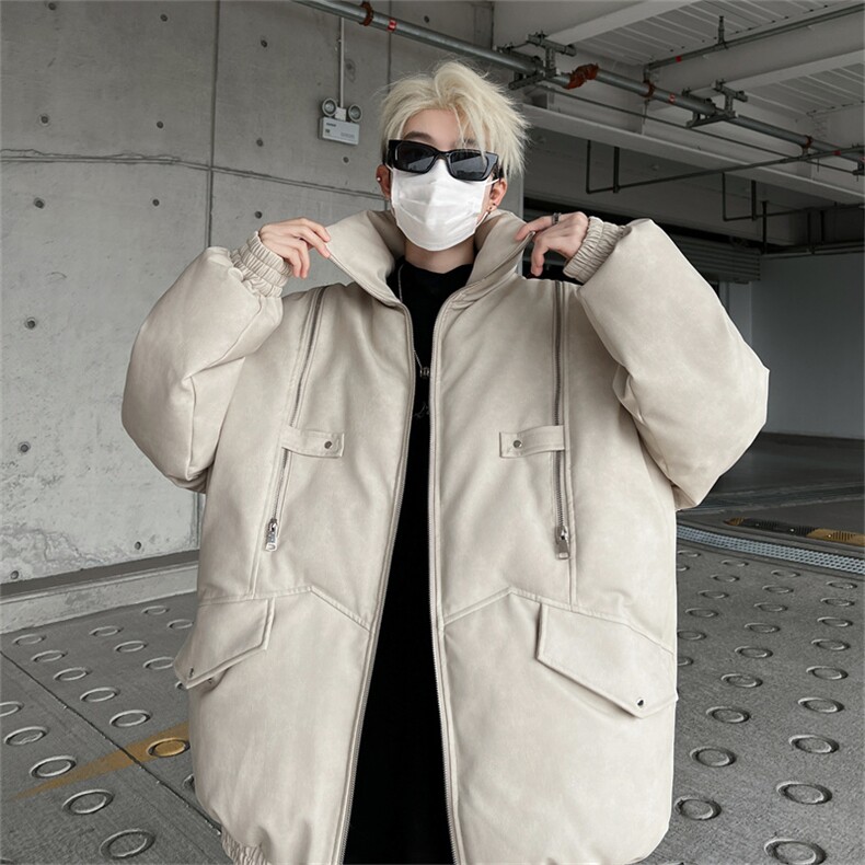 皮棉服冬季宽松棉衣立领冬装棉袄外套男MY2415-特100控168图片