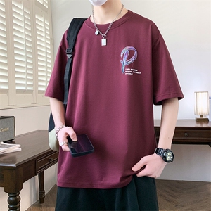 夏季男短袖t恤 高品质多工艺发泡印大码T恤衫HF8391-P34图片
