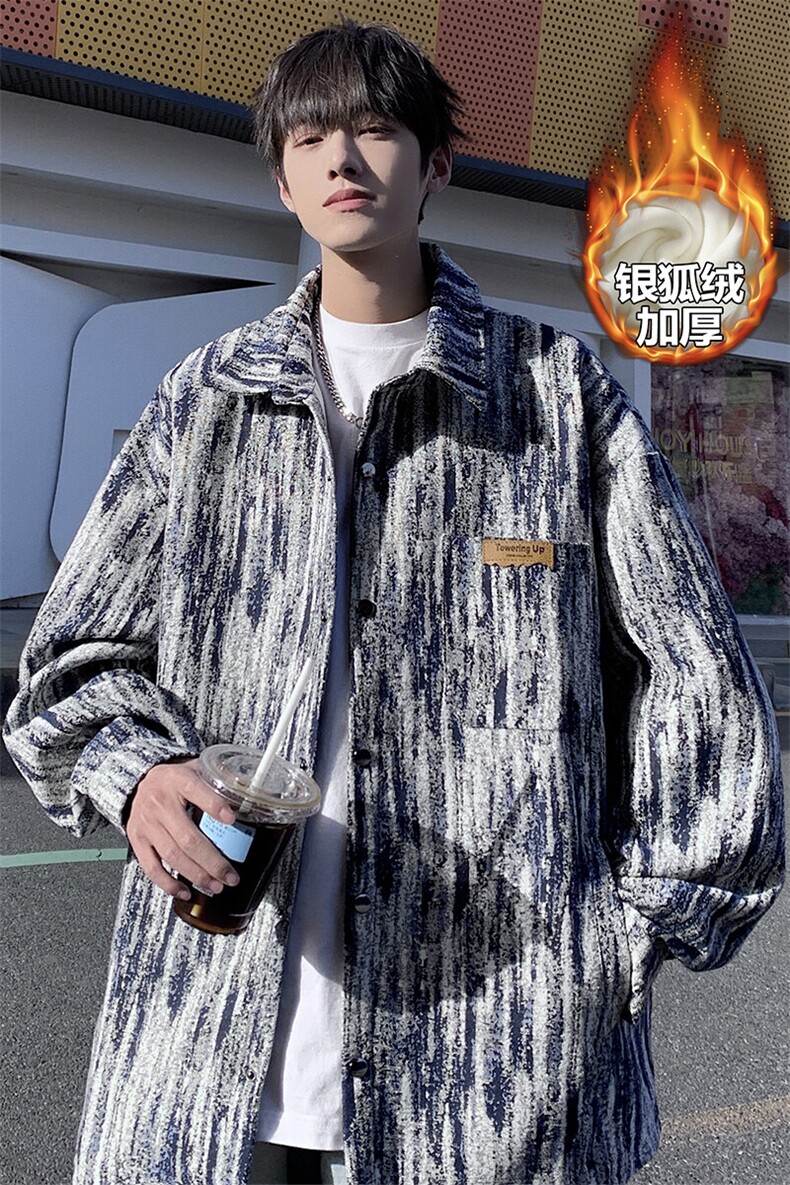 特批P63无差价冬季银狐绒棉服男扎染时尚小香风外套J683J加绒,男装棉衣,电商A001-1