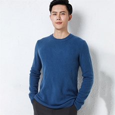 秋季新款纯色针织圆领套头上衣时尚休闲风，男装羊毛衫，佳绒高端店