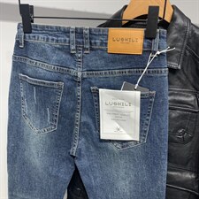 B230秋季新款深蓝色做旧牛仔裤男长期款7708P85，男装牛仔裤，电商B230