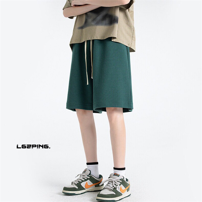 2025夏季新款港风无影墙大码7色华夫格短裤M-5XLHK23395-特P15，男装休闲裤，电商A022