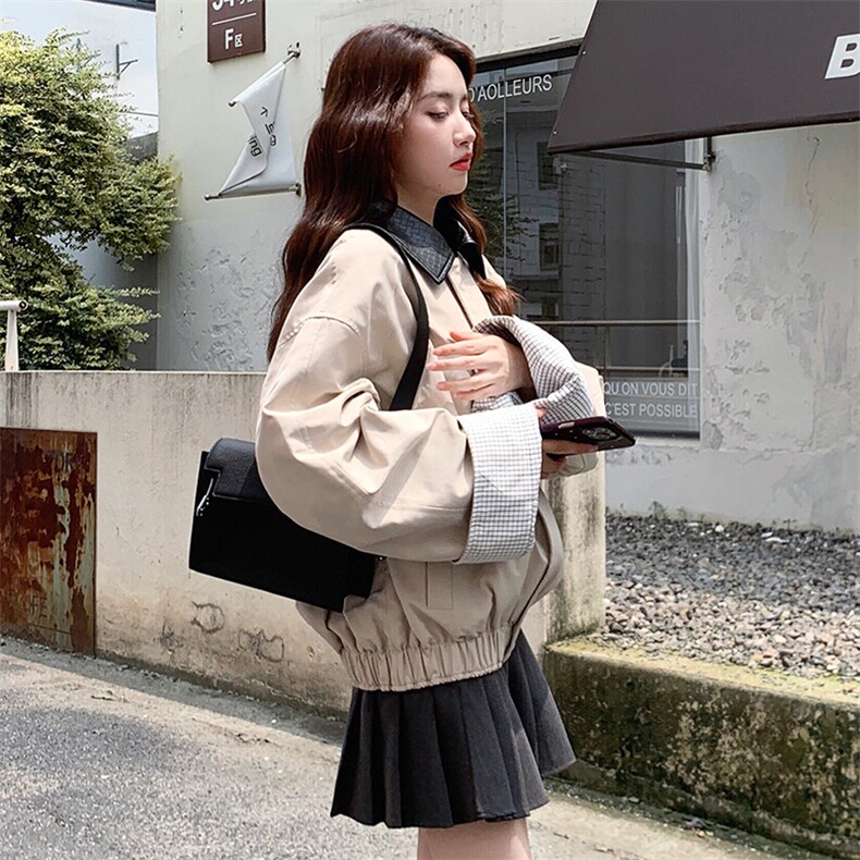 2C085-Q100P1155新款复古中性风棒球服夹克外套控248,女装短外套,2C085