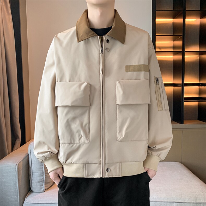 新款现货户外夹克男翻领撞色上衣外套A157B-JK2513-特P75,男装夹克,电商A157B