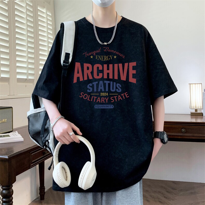 ！2026夏季新款男士潮牌百搭字母印花短袖T恤T2561特P25,男装T恤,电商B220