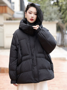 现货现货现货24冬季新款连帽90白鸭绒羽绒服图片