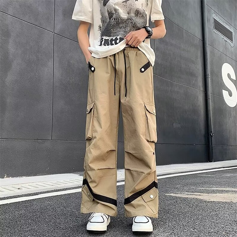 美式高街工装裤男款春秋潮牌户外机能冲锋裤直筒大码休闲长裤K885,男装工装外套,星座1013