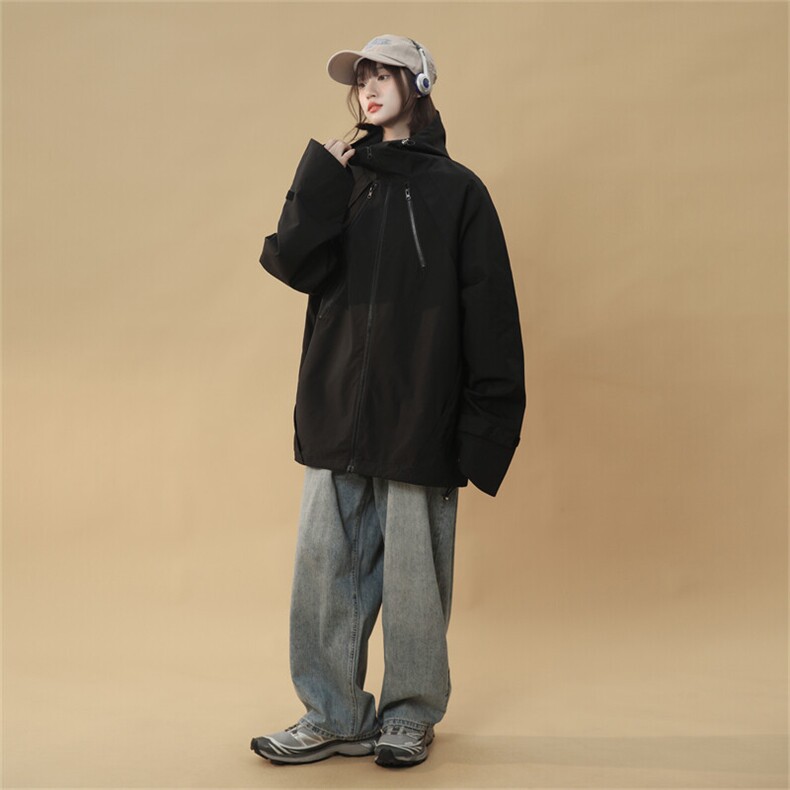 JK5010/P70春装新款个性冲锋衣夹克男潮上衣百搭外套,女装短外套,电商A141