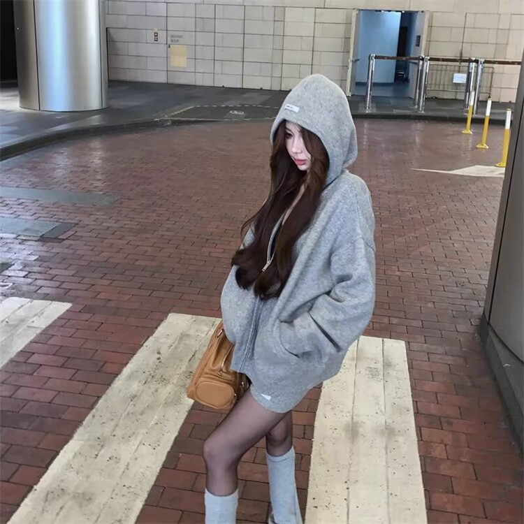 2025春秋韩版百搭小个子连帽短外套长袖重工高街慵懒防晒衣女,男装防晒衣,星座218-8