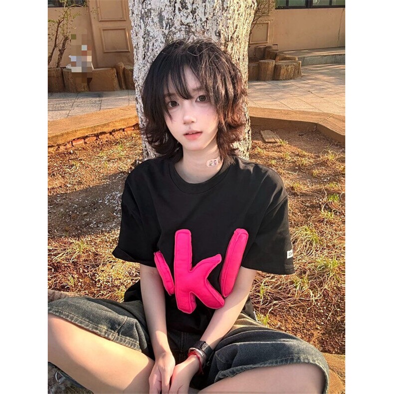 【有货】BK891CC-特P43美式复古立体字母短袖T恤男女,男装T恤,星座1007（原301D）