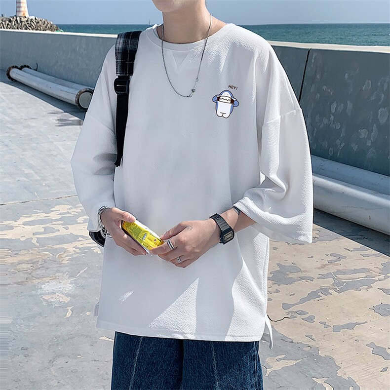 Q11167-P30 春夏季七分袖t恤男大码五分袖男短袖中袖图片