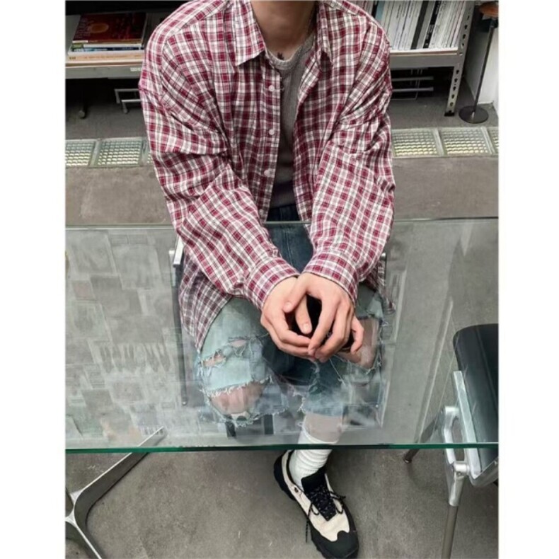 fromwrting春季新款休闲宽松长袖衬衫少年感简约日系学院上衣外套,男装衬衫,星座710