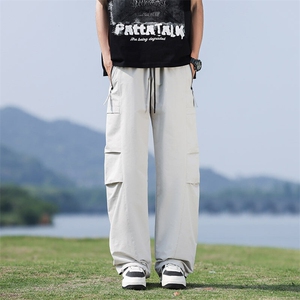 夏季工装裤男冰丝薄款直筒裤子2025新款潮牌男生宽松速干休闲长裤图片